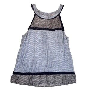 Anthropologie Skies are Blue Crochet Halter Tank, XS Navy Boho‎ Flowy Festival